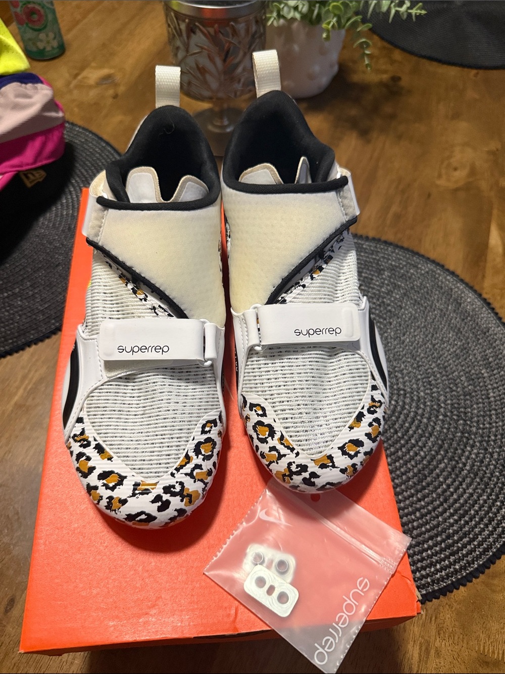 Nike SuperRep Women's White Black Leopard-Accent Sneakers